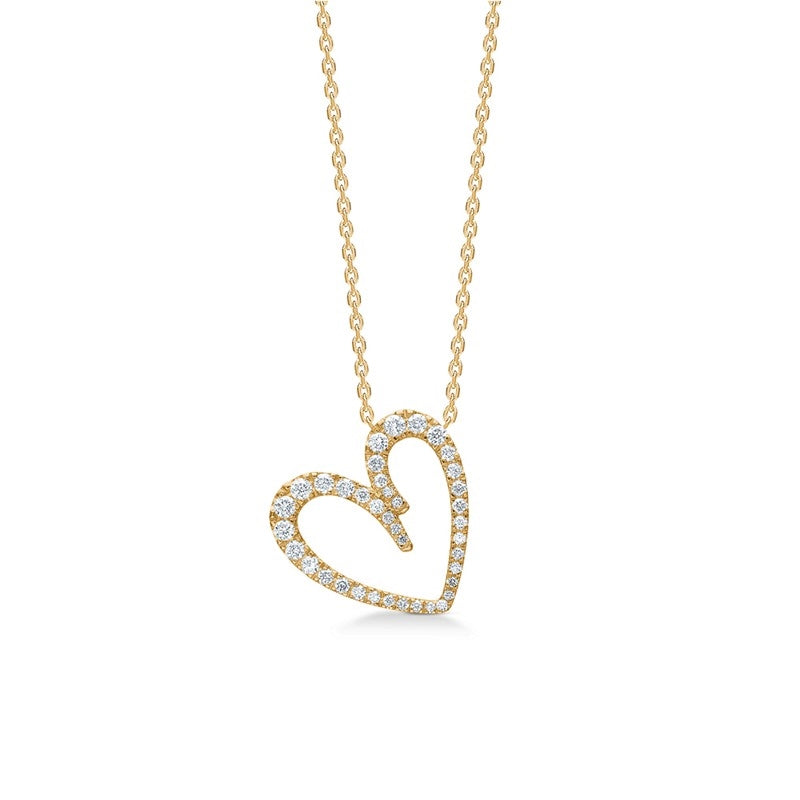 Mads Z Diamond Love halskæde i 14 kt guld med 0,31 ct diamanter (40–45 cm)